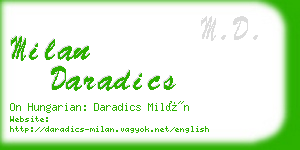 milan daradics business card